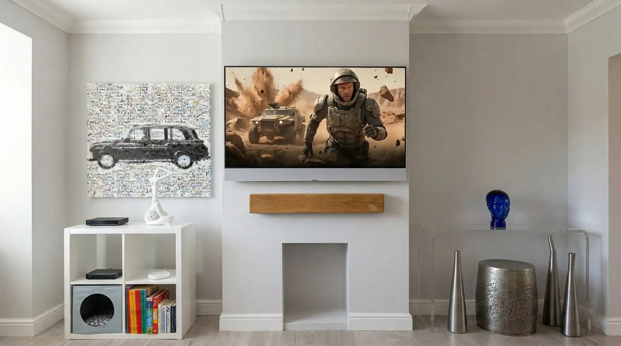Completed tv mount on chimney breast — clacton by Advanced Aerials