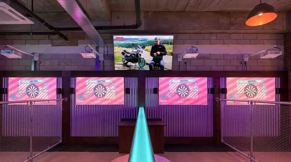 Commercial TV wall mounting at Boom Battle Bar, Ipswich